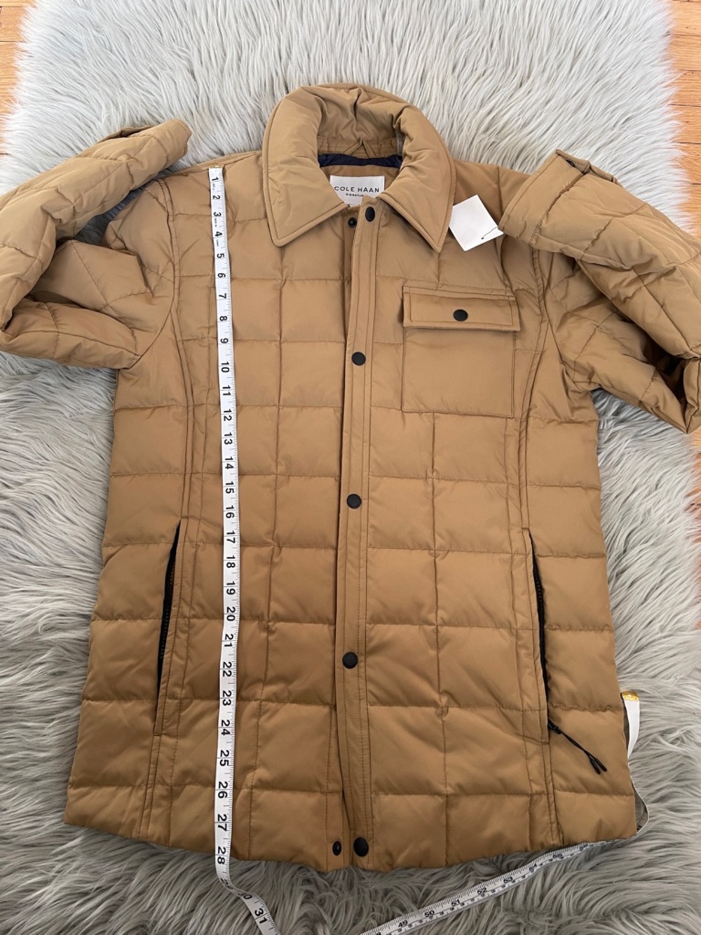 Cole Haan Men's Camel Quilted Puffer Jacket - Picture 6 of 8